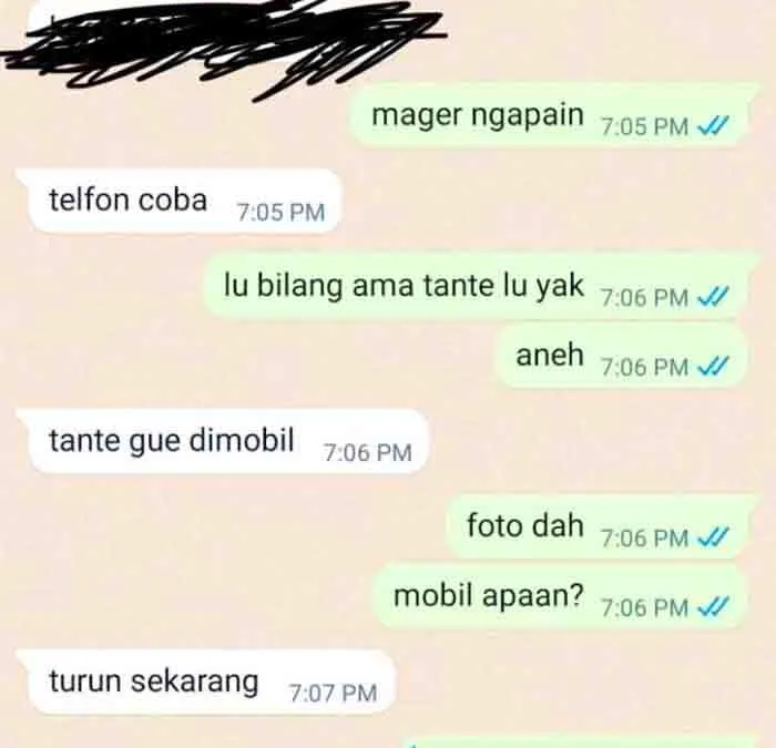 Tangkapan layar isi chat WA AG pada David