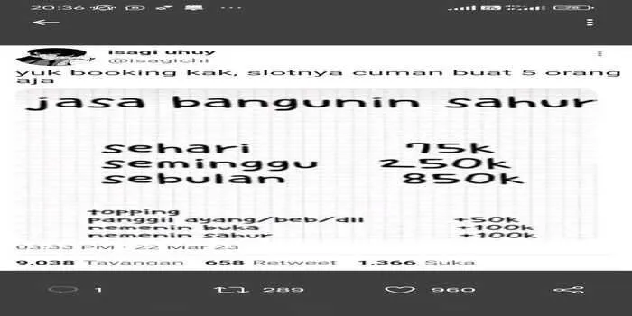 Unik, Jasa Bangunin Sahur yang Bermunculan saat Ramadan