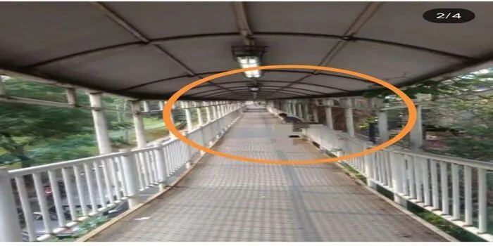 seorang pria terekam kamera buang air besar di tengah Jembatan Busway Semanggi