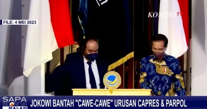 Presiden Republik Indonesia, Joko Widodo dengan Ketua Umum Partai Nasdem, Surya Paloh.
