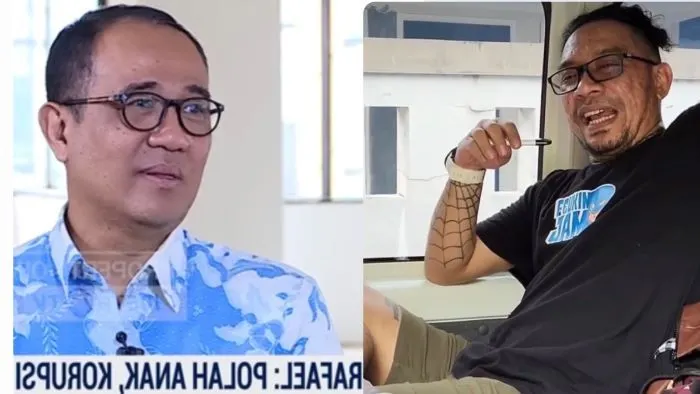 Foto kolase Rafael Alun Trisambodo dan Jonathan Latumahina, ayah David Ozora