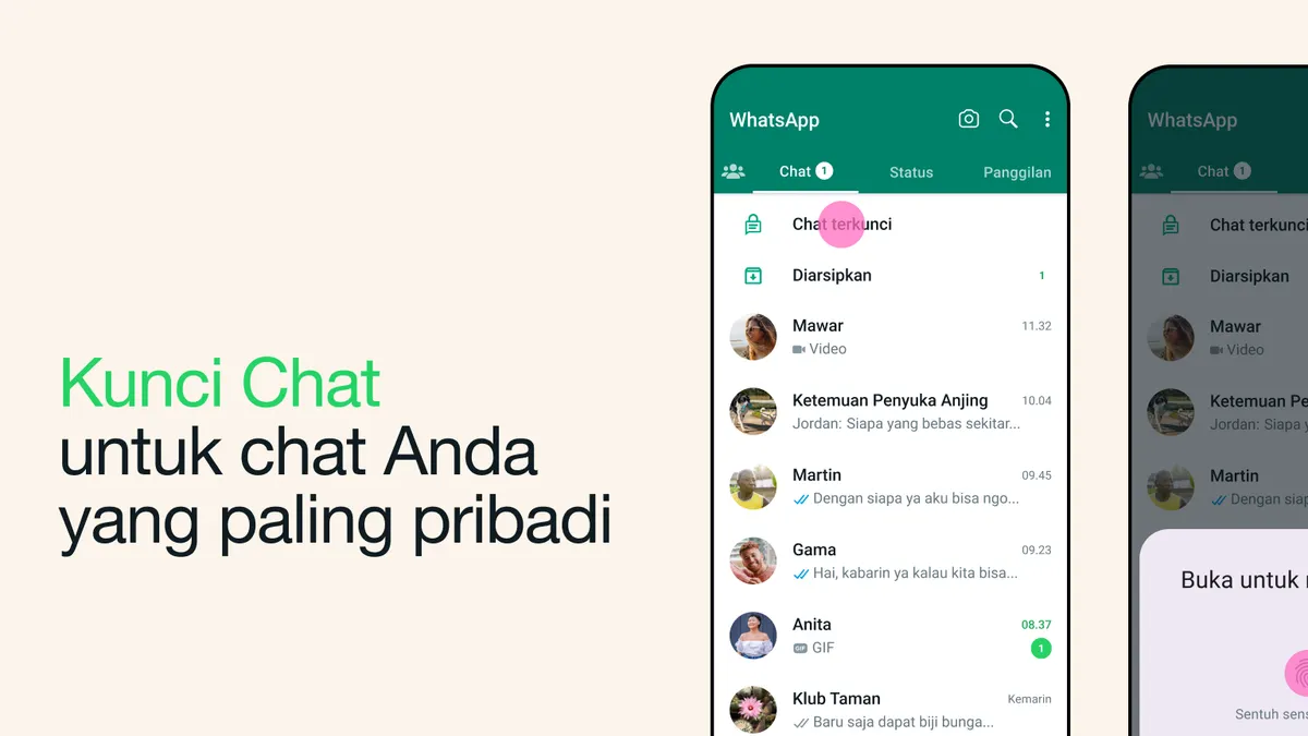 WhatsApp (WA) merilis fitur Chat Lock yang memungkinakan penggunanya untuk bisa menyembunyikan pesan.