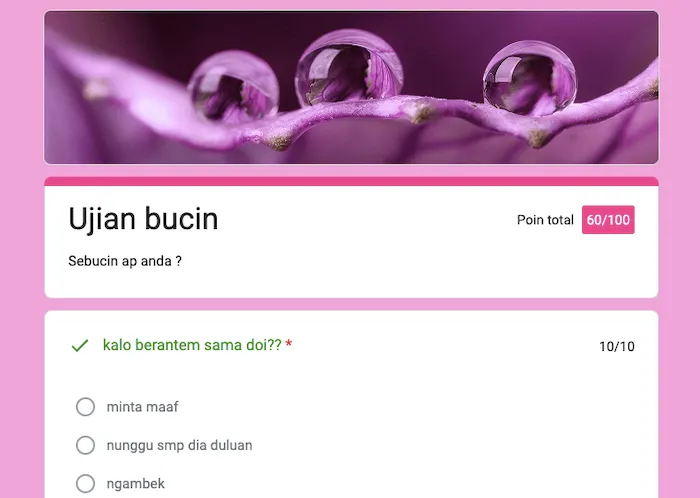 Link ujian bucin