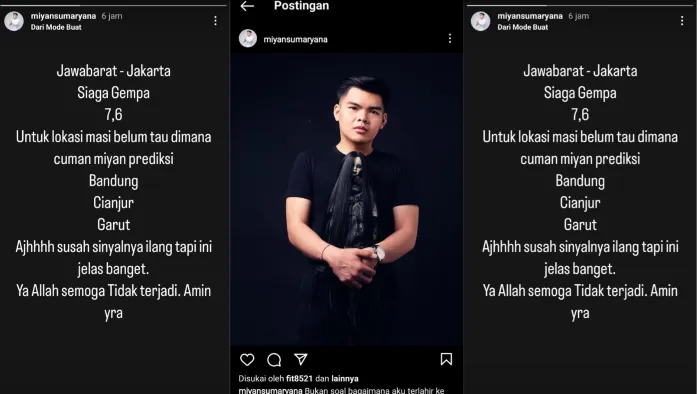 Ramalan Anak Indigo Miyan Tentang Gempa M7,6 yang Akan terjadi di Jabar-Jakarta