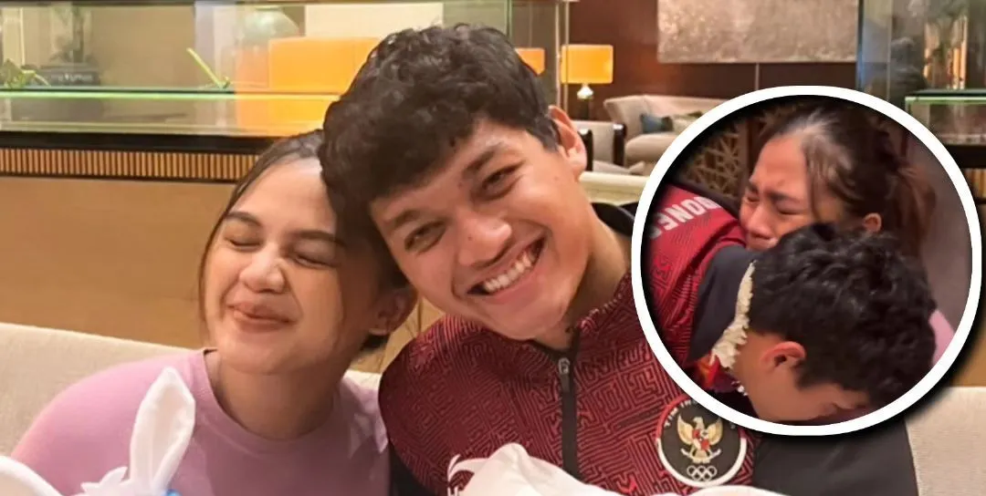 Kiper Timnas U-22 Adi Satrio dan Istri