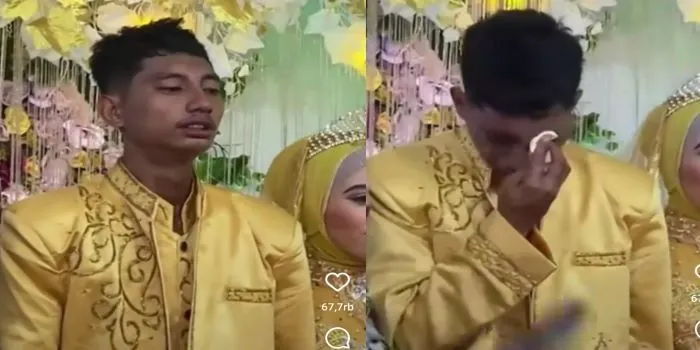 Viral pengantin pria menangis di pelaminan