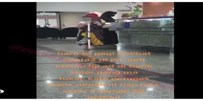 Viral Video Nenek Pengemis Tajir Sedang Setor Uang di Bank