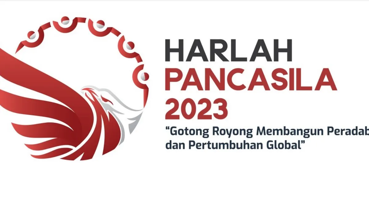 Twibbon Hari Lahir Pancasila 2023 tema Gotong Royong Membangun Peradaban dan Pertumbuhan Global.