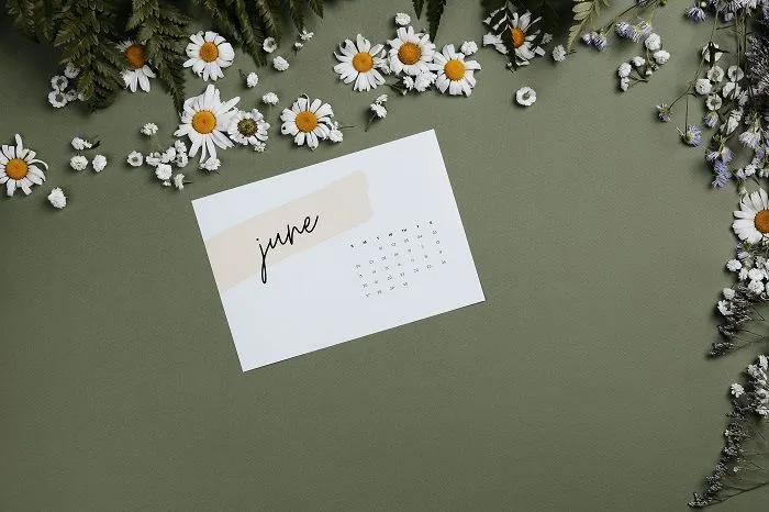 Ilustrasi Kalender Bulan Juni