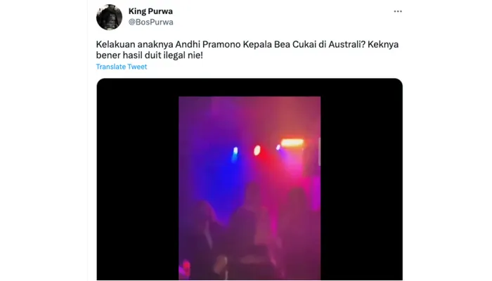 Viral video anak Kepala Bea Cukai Makassar Andhi Pramono yang diduga tengah dugem di sebuah klub malam di luar negeri.