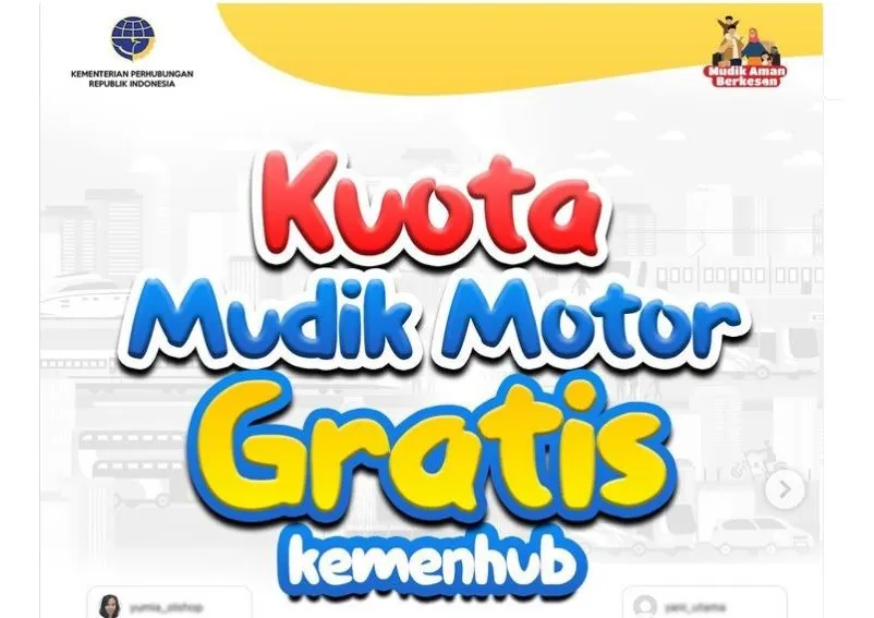 Jadwal Pendaftaran Mudik Gratis Motor Kereta Api (Motis) Kemenhub