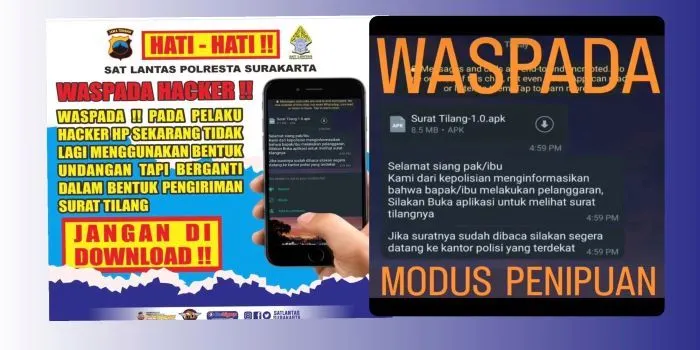 Marak Penipuan, Terkini dengan Modus Surat Tilang Dikirim via WhatsApp yang Bila Didownload Mampu Kuras Rekening 