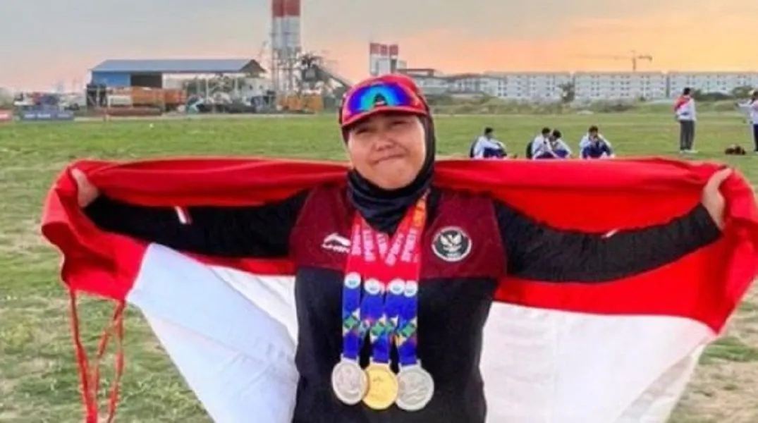 Andriani, seorang atlet putri asal Desa Belendung, Kecamatan Klari, Kabupaten Karawang berhasil raih medali SEA Games 2023