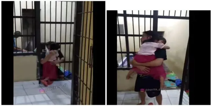 Viral Seorang Tahanan Akhirnya Bisa Memeluk Anaknya pasca Seorang Petugas Membukakan Pintu Penjaranya