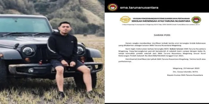 Mario Dandy Satrio dan klarifikasi dari SMA Taruna Nusantara