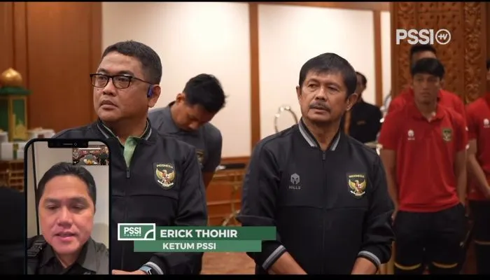 Timnas Indonesia U-22 Video Call dengan Erick Thohir