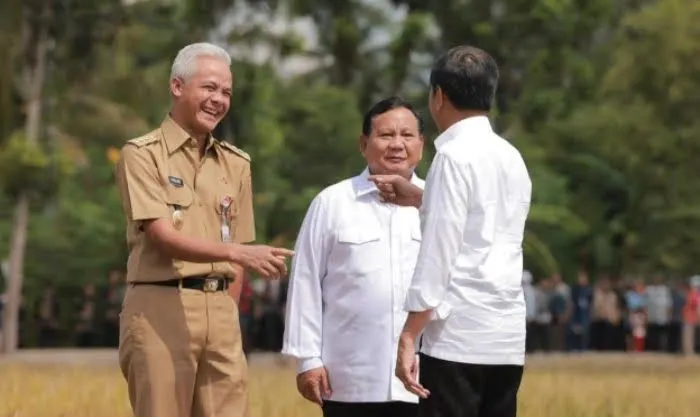 Ganjar Pranowo, Prabowo Subianto dan Presiden Jokowi