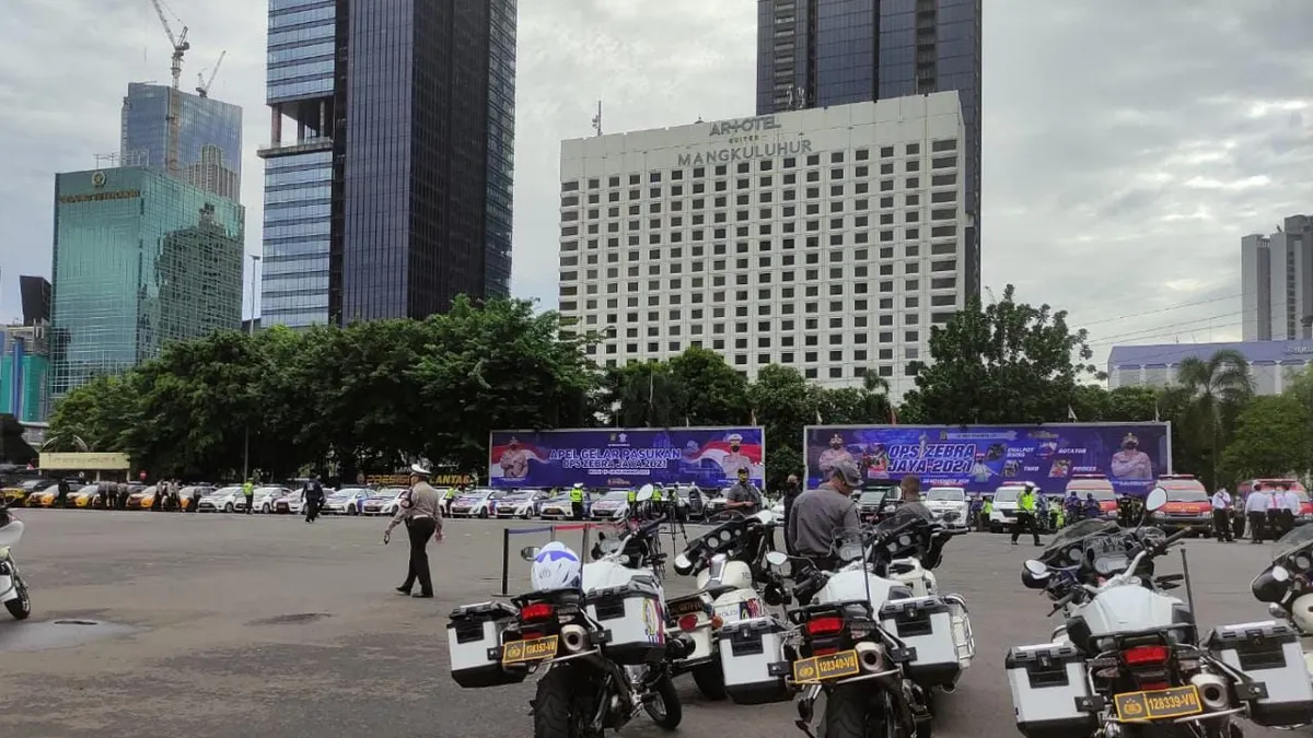 Gelar pasukan Operasi Zebra Jaya 2021 di Lapangan Presisi Direktorat Lalulintas Polda Metro Jaya/dok: Humas Polda Metro Jaya