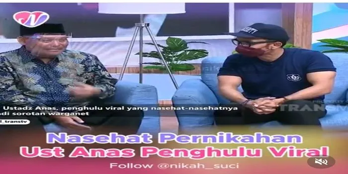 Simak Nasehat Pernikahan Penghulu Ust Anas Fuzie yang Viral di Media Sosial/ tangkap layar @nikah_suci