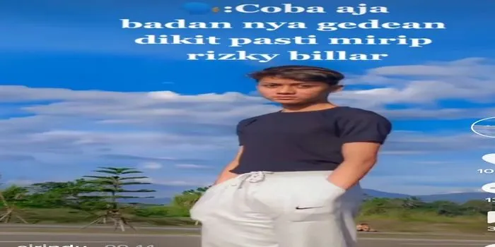 Seorang pemuda yang viral karena mirip Rizky Billar /Tiktok  @mr1712_01 
