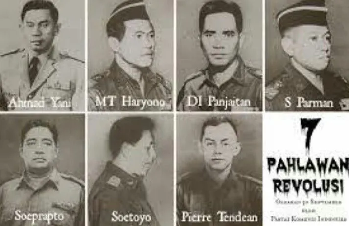 7 Jenderal yang terbunuh dalam peristiwa G30S PKI di Lubang Buaya.