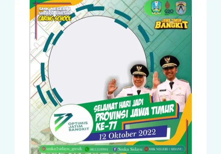 Twibbon HUT Jawa Timur (Jatim) 77 tahun
