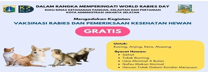 Info Vaksinasi Rabies Gratis di Jakarta Selatan, Catat Jadwalnya!/  @sudin_kpkp_jaksel