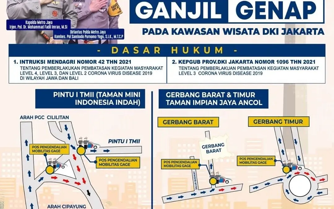 Ilustrasi - Catat! Ini Skema Ganjil Genap TMII dan Ancol Setiap Weekend