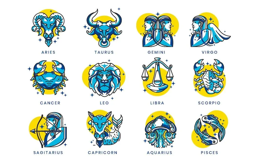 Ilustrasi lambang peruntungan Zodiak. (Freepik) 