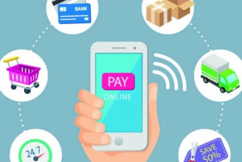 Ilustrasi transaksi online.