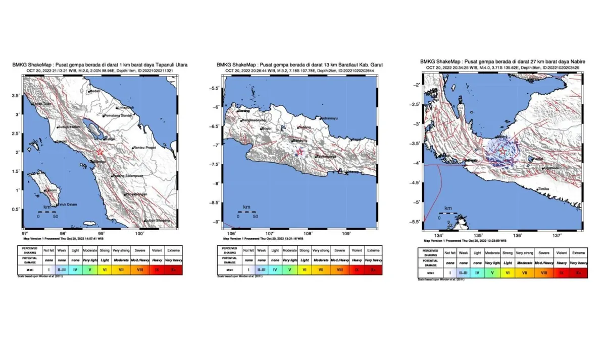 3 Gempa di Jawa, Papua, dan Sumatera Hanya Dalam Kurun Waktu 1 Jam