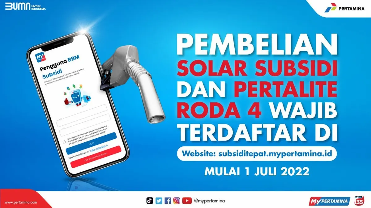 GRAFIS pemberian solar subsidi dan pertalite roda empat wajib terdaftar di My Pertamina. (SM Banyumas/dok) 