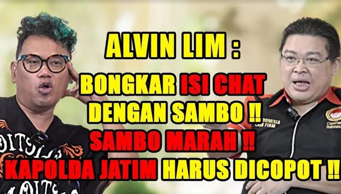 Alvin Lim bongkar isi chatnya dengan Ferdy Sambo sebelum terjadinya kasus Brigadir J