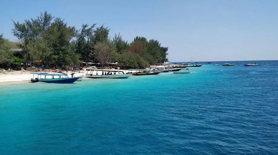 Suasana di salah satu pantai di Gili Trawangan, Lombok, NTB.