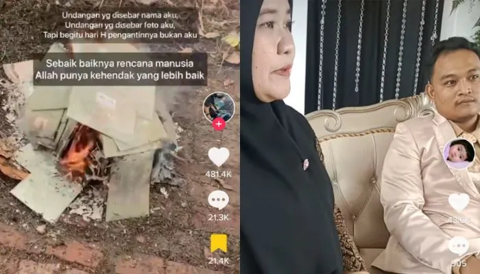 Viral di TikTok Calon pengantin perempuan membakar undangan karena gagal nikah, namun calon mempelai pria klarifikasi hal ini