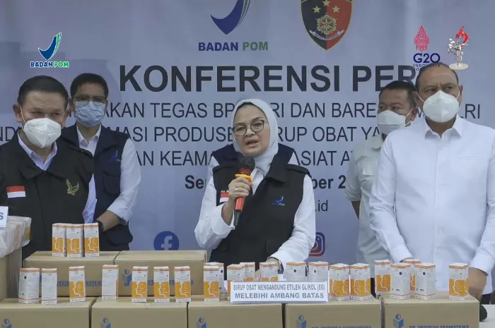 BPOM temukan produk obat sirup PT Afi Farma mengandung cemaran berbahaya penyebab Gagal Ginjal Akut pada anak.