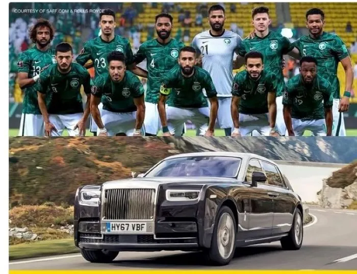 Seluruh Pemain Timnas Arabsaudi diganjar Rolls Royce.