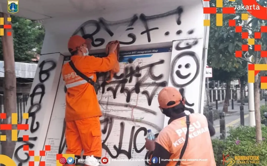 Grafiti di Halte BNI 46 Jakpus