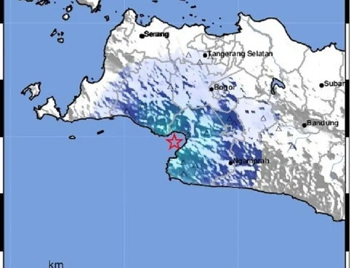 Gempa tektonik terjadi di wilayah Kabupaten Sukabumi. 