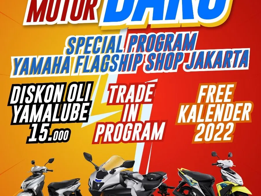 Yamaha Flagship Shop (FSS) Jakarta menghadirkan program spesial awal tahun berupa hadiah langsung hingga tambahan diskon untuk para konsumen setia Yamaha yang melakukan service motor di bulan Januari 2022. (dok. Yamaha)
