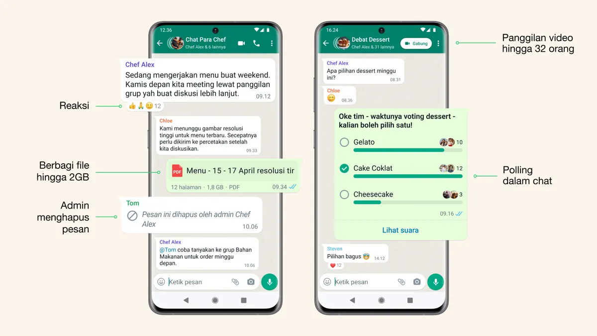 Fitur polling chat WhatsApp.