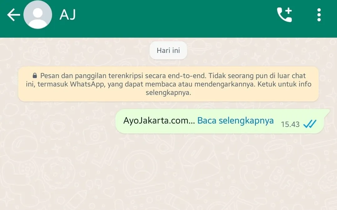 Tulisan 'baca selengkapnya' di WhatsApp.