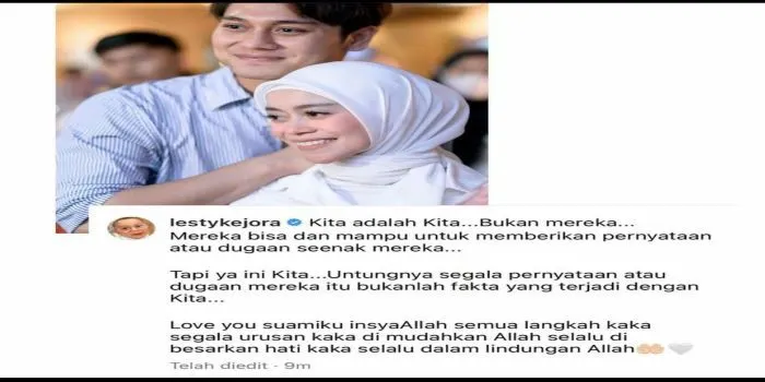 Lesti Kejora Ketahuan Ganti Caption Fotonya Dengan Rizky Billar