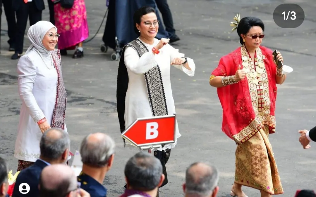 3 Menteri Perempuan Turun Berjoget Ojo Dibandingke yang Dinyanyikan Farel Prayoga/ @smindrawati