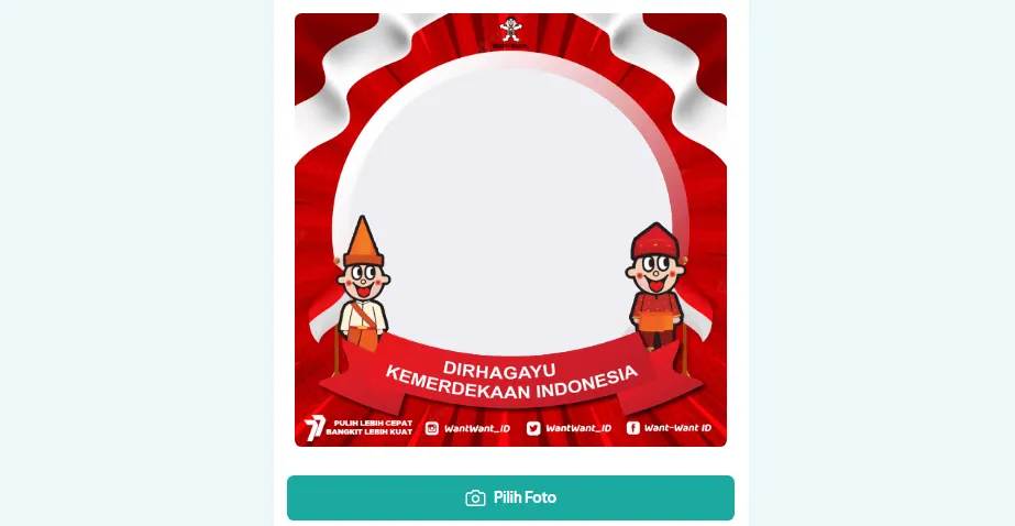 Download twibbon 17 Agustus desain merah putih.