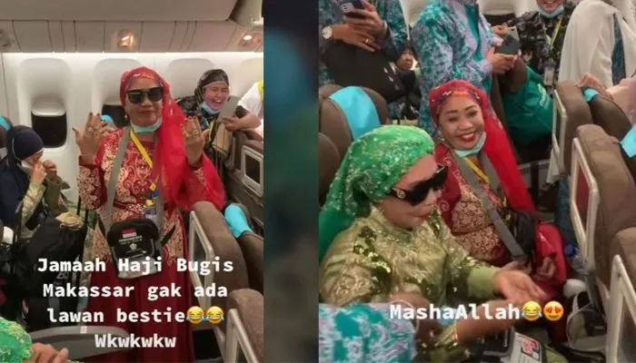 Viral seorang jemaah haji pakai perhiasan dan pakaian mencolok.