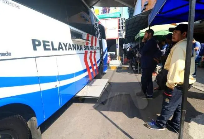 Ilustrasi pelayanan SIM Keliling di DKI Jakarta untuk perpanjangan SIM A dan C.