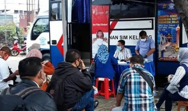 Ilustrasi. Layanan SIM Keliling Jakarta Rabu 23 Maret 2022.