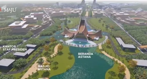 Desain ibu kota baru di Kalimantan Timur.