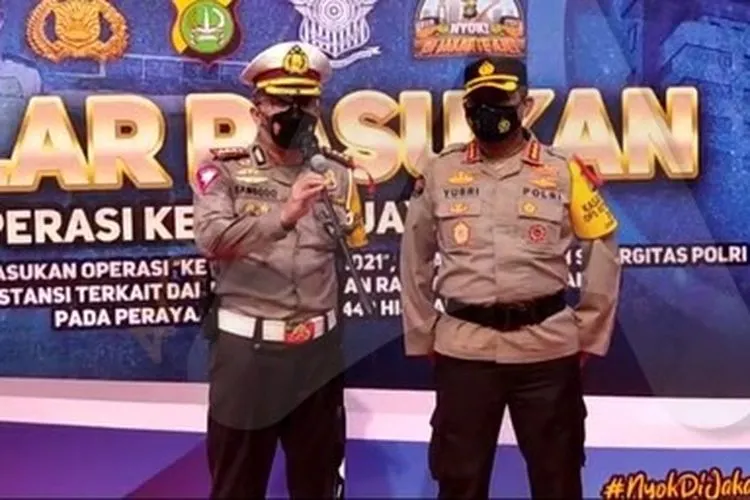 Kabid Humas Polda Metro Jaya Kombes Pol Yusri Yunus, dalam gelar pasukan Operasi Ketupat Jaya 2021. (Fichrihakiim/Ayojakarta)